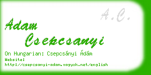 adam csepcsanyi business card